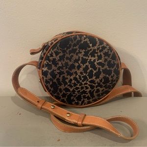 Anne Klein 11 Faux Leopard Round Crossbody Bag
